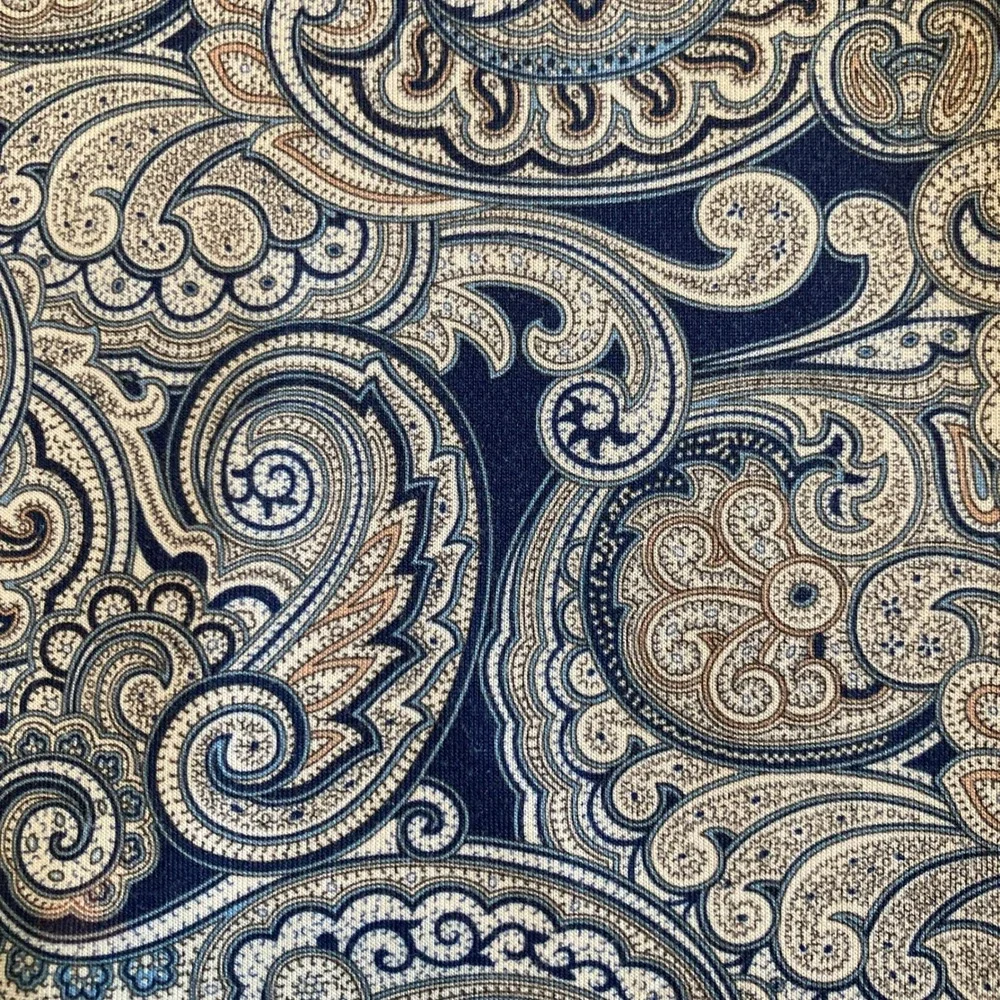 Kilburne & Finch Mens XL Paisley Polo‎ Shirt Blue Short Sleeve Stretch Golf Top